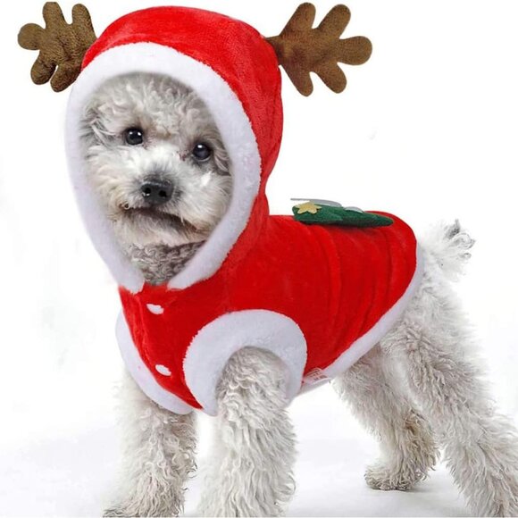 Dog Christmas Costumes, Pet Cold Weather Sweater Coat for small dogs/cats. - Picture 1 of 4